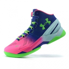 UA Curry 2 Under Armour Stephen Curry 2 Blue Pink Green Shoes