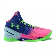 UA Curry 2 Under Armour Stephen Curry 2 Blue Pink Green Shoes