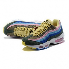 (Women) Nike Air Max 95 Pink Sky Blue Dark Blue Yellow White