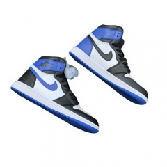 Authentic Air Jordan 1 Bright Blue White Black Men