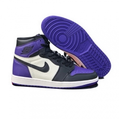 Authentic Air Jordan 1 Court Purple Men