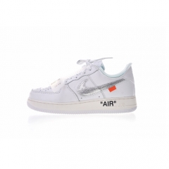 Authentic Air Force 1 07 Off White Metallic Sliver Sail