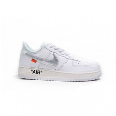 Authentic Air Force 1 07 Off White Metallic Sliver Sail