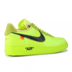 Authentic NIke air Force 1 Low Off-White Unisex Volt Hyper Jade Cone Black