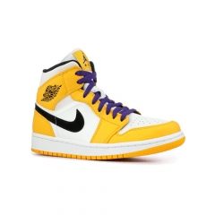 Authentic Jordan 1 Mid SE Lakers Women