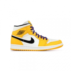 Authentic Jordan 1 Mid SE Lakers Women