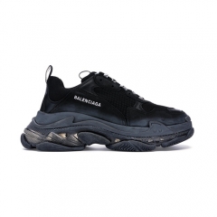 Authentic Balenciaga Triple S Clear Sole Black Women