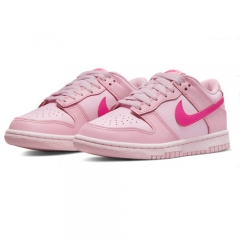 Authentic Nike Dunk Low Triple Pink GS