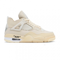 Authentic Air Jordan 4 RERO x Off-White Sail GS