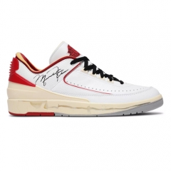 Authentic OFF-WHITE x Air Jordan 2 Retro Low White Red