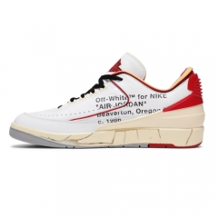 Authentic OFF-WHITE x Air Jordan 2 Retro Low White Red