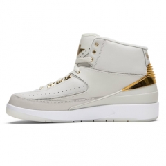 Authentic Air Jordan 2 Quai54 White Gold