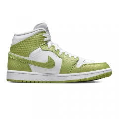 Authentic Air Jordan 1 Mid SE Green Python