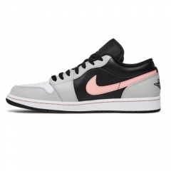 Authentic Air Jordan 1 Low Black Grey Pink GS