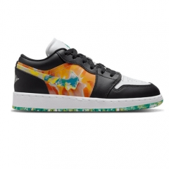 Authentic Air Jordan 1 Low SE Tie-Dye Black GS