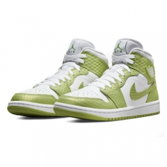 Authentic Air Jordan 1 Mid SE Green Python