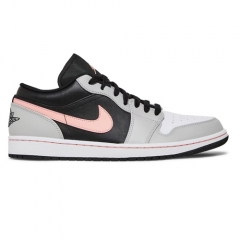 Authentic Air Jordan 1 Low Black Grey Pink GS