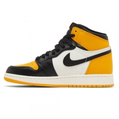 Authentic Air Jordan 1 OG High Yellow Toe Black