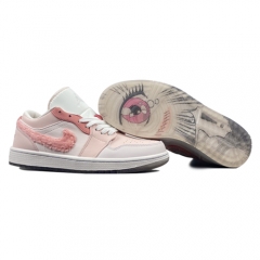 Authentic Air Jordan 1 Low Mighty Swooshers Pink GS