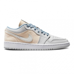 Authentic Air Jordan 1 Low SE Canvas Grey Cream