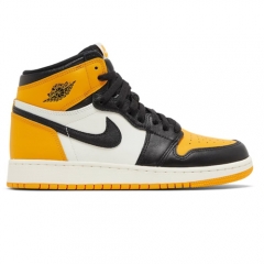 Authentic Air Jordan 1 OG High Yellow Toe Black