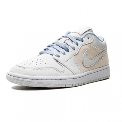 Authentic Air Jordan 1 Low SE Canvas Grey Cream GS