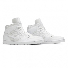 Authentic Air Jordan 1 Mid White Quilted GS