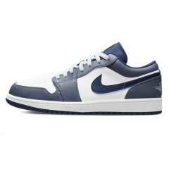 Authentic Air Jordan 1 Low Steel Blue GS