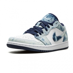 Authentic Air Jordan 1 Low Washed Denim