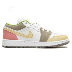 Authentic Air Jordan 1 Low Multicolor Pastel Grind GS