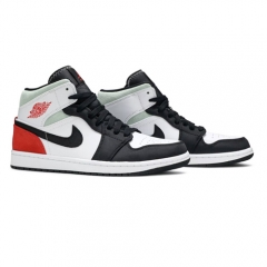 Authentic Air Jordan 1 Mid SE Red Black Toe GS