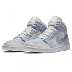 Authentic Air Jordan 1 Mid Sail Light Blue