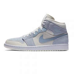 Authentic Air Jordan 1 Mid Sail Light Blue GS