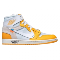 Authentic OFF‑WHITE X Air Jordan 1 Retro High OG Canary Yellow GS