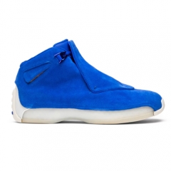 Authentic Air Jordan 18 Retro Blue Suede