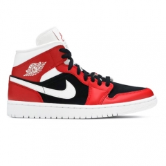 Authentic Air Jordan 1 Mid Gym Red Black GS