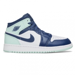 Authentic Air Jordan 1 Mid Blue Mint GS