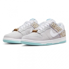 Authentic Nike Dunk Low White Barber Shop