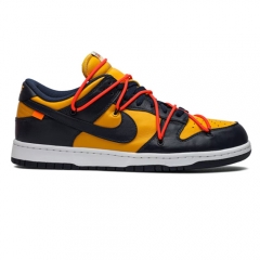 Authentic OFF-WHITE x Nike Dunk Low University Gold