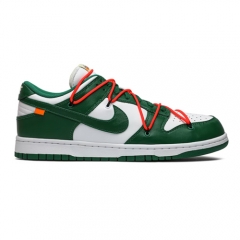 Authentic OFF-WHITE x Nike Dunk Low Pine Green GS