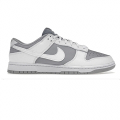 Authentic Nike Dunk Low Retro White Grey GS