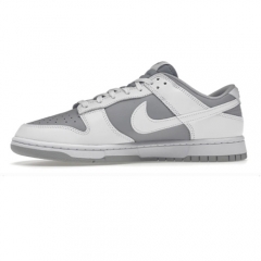 Authentic Nike Dunk Low Retro White Grey GS