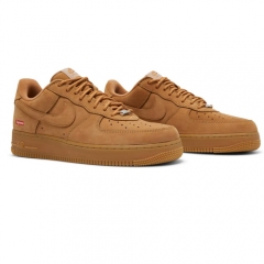 Authentic Supreme X Nike Air Force 1 Low SP Wheat GS