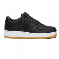 Authentic Fragment x CLOT x Nike Air Force 1 PRM Black Silk GS