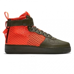 Authentic Nike SF Air Force 1 Mid Cargo Khaki Total Crimson