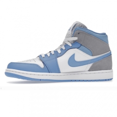 Authentic Air Jordan 1 Mid University Blue Grey GS