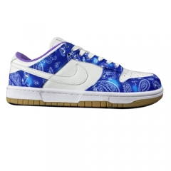 Authentic Nike Dunk Low White Blue Paisley