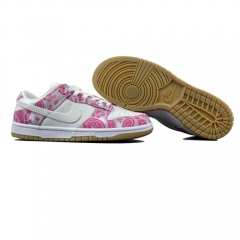 Authentic Nike Dunk Low White Pink Paisley