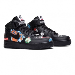 Authentic Supreme X Nike Air Force 1 Mid NBA Black