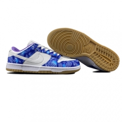 Authentic Nike Dunk Low White Blue Paisley GS